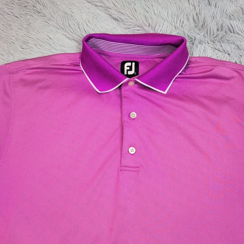 Footjoy Shirt Mens L Purple Polo Golf Logo Athletic Preppy FJ Embroidered Casual - Picture 3 of 10